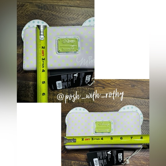 Loungefly Disney Minnie Mouse Pastel Polka Dot Zip Around Wallet, NWT - Picture 8 of 9